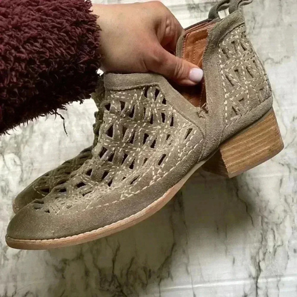 Jeffrey Campbell Taggart Suede Cutout Ankle Booties - Picture 7 of 9